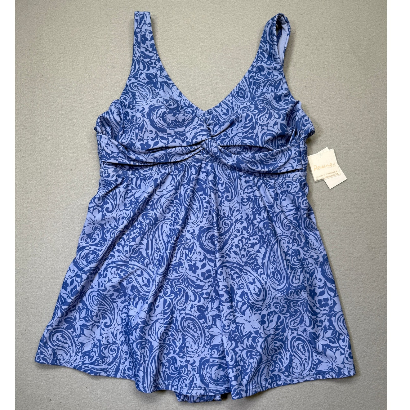Raisins Curve Plus Size Lucia V-Neck Swimdress - Slate Blue 16w $102